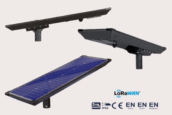 Eyes of Solar solar powered smart security pole with integrated solar panel and camera body